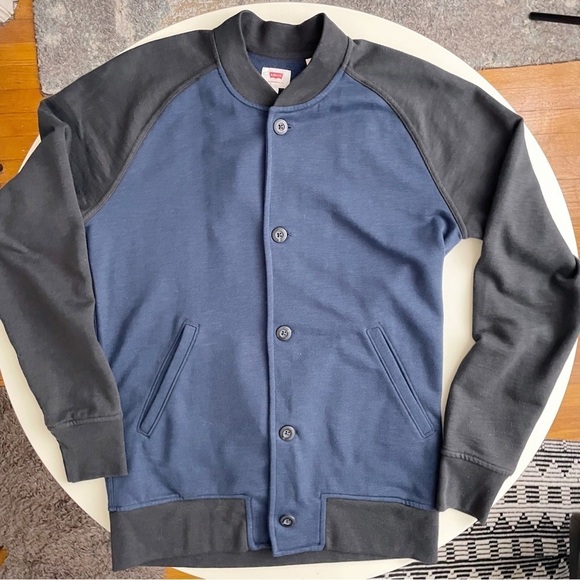 Levi’s Cardigan Button Lightweight Jacket Blue Black Men’s Size Medium - Picture 3 of 10